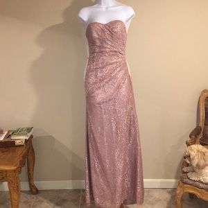 Rose Gold/Lace Bridesmaid dress- David’s bridal.